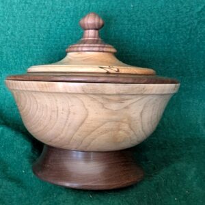 Black Birch and Walnut Lidded Bowl